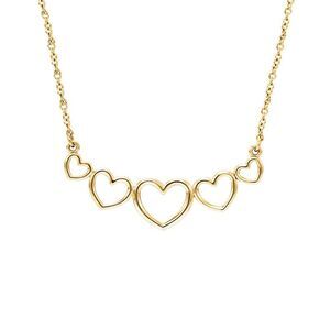 Graduated Heart Necklace in 14k Yellow Gold, 17.25 Inch